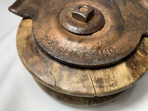 Vintage Cast Iron & Wood Starline Barn Swivel Pulley Rustic Primitive - NEATO - Picture 13 of 20