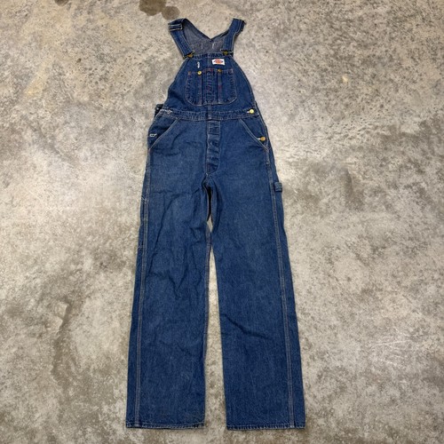 Vintage Dickies overalls mens 30 x 32 denim bibs trucker farmer 70s blue jean