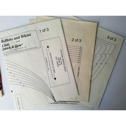 1366 Maillots Bikini Swimsuit Bandeau Top Strapless 1980s Pattern Sz 30-46 UNCUT - Picture 5 of 7