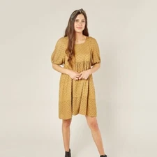 Rylee + Cru Woman's Gretta Baby Doll Dress Goldenrod Size S NWT