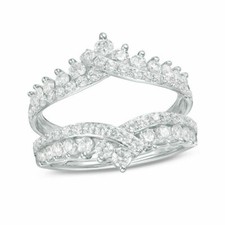 2.20 Ct Round Simulated Diamond 925 Sterling Silver Wrap Enhancer Band Ring Gift