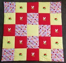 BEES and LADYBUGS Embroidered Blanket Quilted Soft Flannel Cute Bugs Quilt