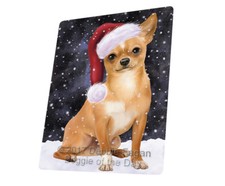 Let it Snow Christmas Holiday Chihuahua Dog Woven Throw Sherpa Blanket T67