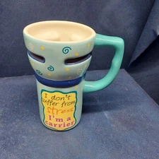 Ganz Novelty Ceramic Travel Mug "I Don't Suffer From Stress I'm A Carrier" EUC 
