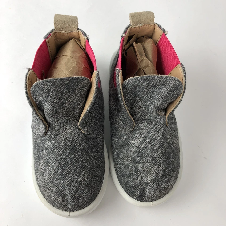 Namoo Niño Pequeño Talla 25 EE. UU. 8 Gris Lona Botines Rosa Caliente Inserto Elástico Foto 4 de 4