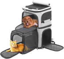 Expandable Cat Backpack Carrier for 2 Cats, Dog Backpack for 2 Small Pets Dog...