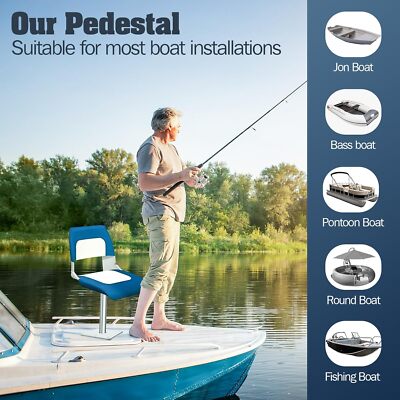 Bass Boat Seats 2-Pack Boat Seat Swivel Bases 360° Rotating