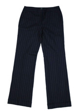 J Crew Womens Black Tan Stripes Flat Front Favorite Fit Wool Blend Pants 4