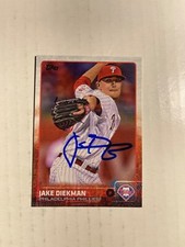 Texas Rangers JAKE DIEKMAN Signed 2015 Topps Card