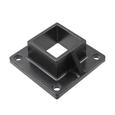 Floor Flange for 2" x 2" Square Aluminum Fence Posts - Deck Mount (Black)