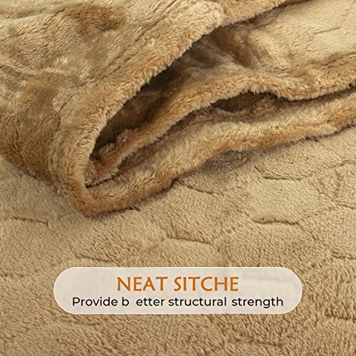 Fleece Bettdecke King Size 90x108 Zoll, super weich King-90" x108" camel - Bild 5 von 6