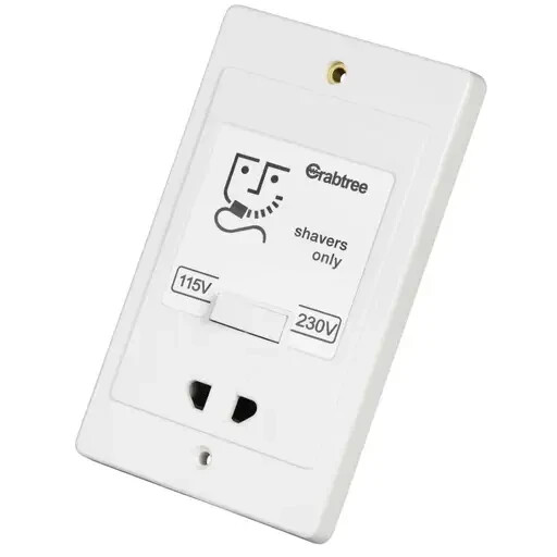 Crabtree 115 / 230V Dual Voltage Shaver Socket White