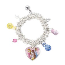 Disney Princess Charm Bracelet Sketch Drawing Heart Aurora Belle Cinderella NWT