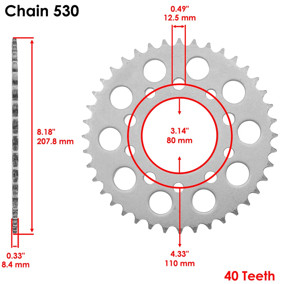 Kit de cadena de transmisión y piñón negro para Honda VF750C Magna 750 1994-2004 Foto 4 de 4
