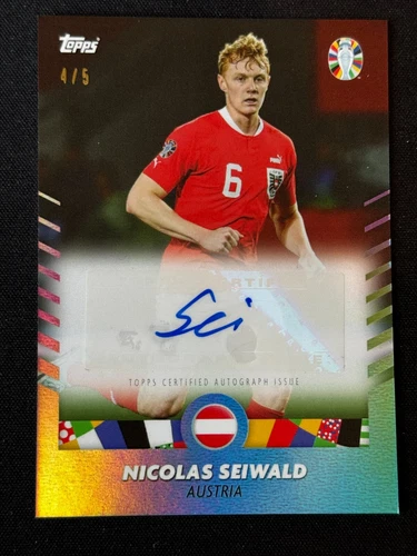 Topps 2024 EURO Jose Mourinho Platinum Auto Austria Nicolas Seiwald /5