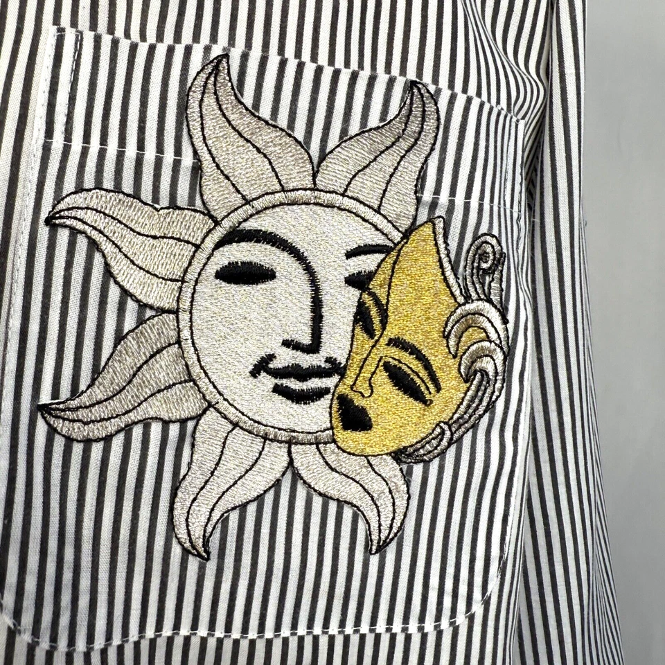 Marquis Embellished Button Up Shirt Mens Size 16.5 34-35 Embroidery - Image 3 of 4