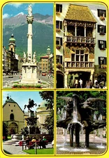 Alpenstadt Innsbruck Goldenes Dachi Leopoldsbrunne Postcard Posted