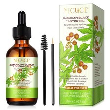 Natural Castor Oil Jamaican Black Glass Bottles w/ Dropper 100 Pure and Organic