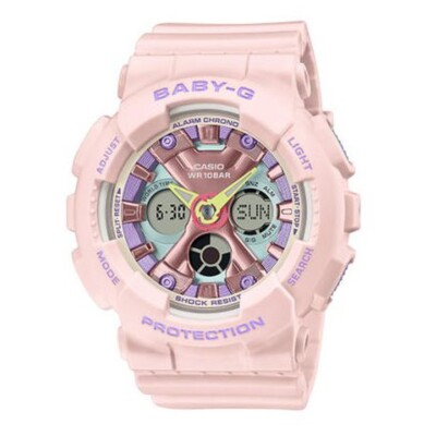 BABY-G BA-130PM-4ADR | Pastel Pink Metallic | Shock Resistant, 100M Water Resist