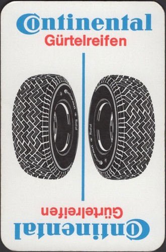 Playing Cards Single Card Old Vintage * CONTINENTAL  Car Tyre Tire Advertising A - Imagen 3 de 3