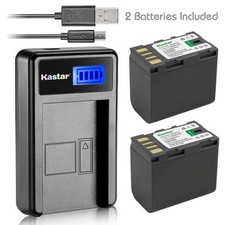 Kastar Battery and LCD Slim USB Charger for JVC BN-VF823 VF823U GZ-MG130AC MG255