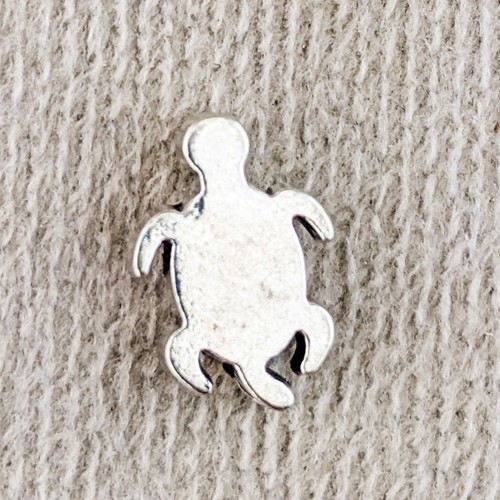 Sea Turtle Beads 10 Metal Silver Pewter Antiqued 9x7mm tiny jewelry DIY craft - Picture 5 of 6