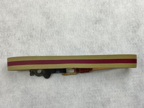 VINTAGE LACOSTE ALLIGATOR TAN / MAROON CANVAS BELT - SIZE 26/65 - NOS - Picture 4 of 5
