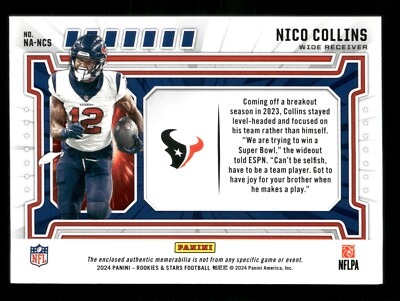 2024 Panini Rookies & Stars Football - Patch - #NA-NCS Nico