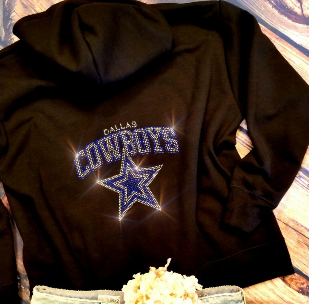 Dallas Cowboys Zip Up Jacket, New Unisex Sz Lg Sweatshirt Hoodie Bling |  eBay