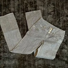 I&M Dark Wash Straight Leg Stretch Jeans with Rhinestone Accents Size 7