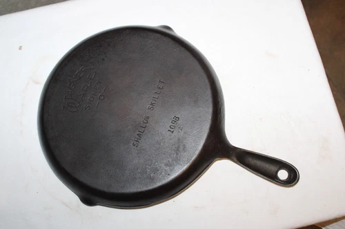 RARE Vintage 1920-30's Wagner Ware Cast Iron #8 Shallow Skillet Model No. 1098