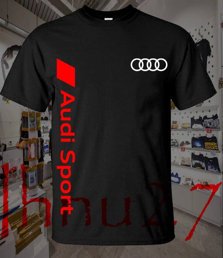 AUDI SPORT T SHIRT COLOR BLACK MEN'S CLOTHING HEAVY COTTON SZ USA