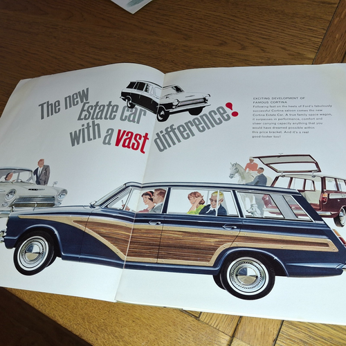 Código de fecha original 1963 Ford Consul/Cortina Estate folleto de ventas de 8 páginas*como nuevo* - Imagen 3 de 3