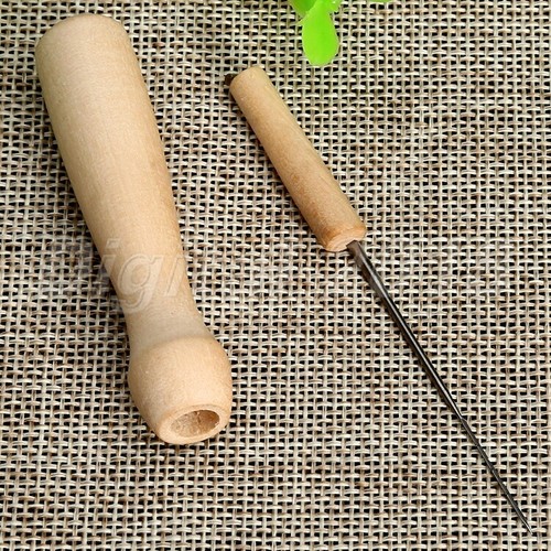 Aguja de fieltro soporte de mango de madera con aguja gratis hágalo usted mismo fibra herramienta artesanal giratoria - Imagen 12 de 12