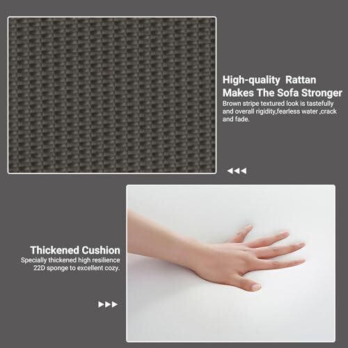 5Piece Outdoor Patio Rattan Wicker Sofa Set, PE Rattan Conversation