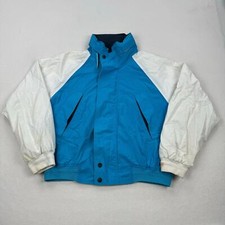 Vintage Nautica Competition Jacket Size Large Blue White Colorblock Zip Up 90s