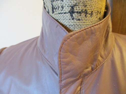 Barthe Damen Lederjacke, hellbraun, Kroko-Emb. Ärmel, hochgeschlossen, Größe 8 - Bild 4 von 18
