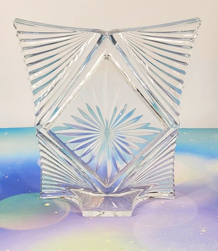 1990s Mikasa Lead Crystal Starlet Picture Frame Diamond Shaped Photo Frame 5" - Picture 9 of 11