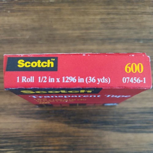 Scotch Transparent Tape, 1" Core, 0.5" X 36 Yds, Transparent 1296in New & STICKY - Picture 3 of 4