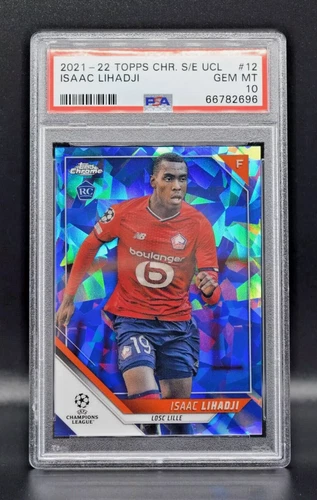 Isaac Lihadji Rookie PSA 10 Topps Chrome Sapphire UCL 2021/22 LOSC Lille RC #12