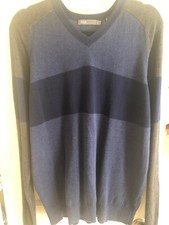 Men  s Vince 100 cotton Block Blue And Grey Sweater- xL