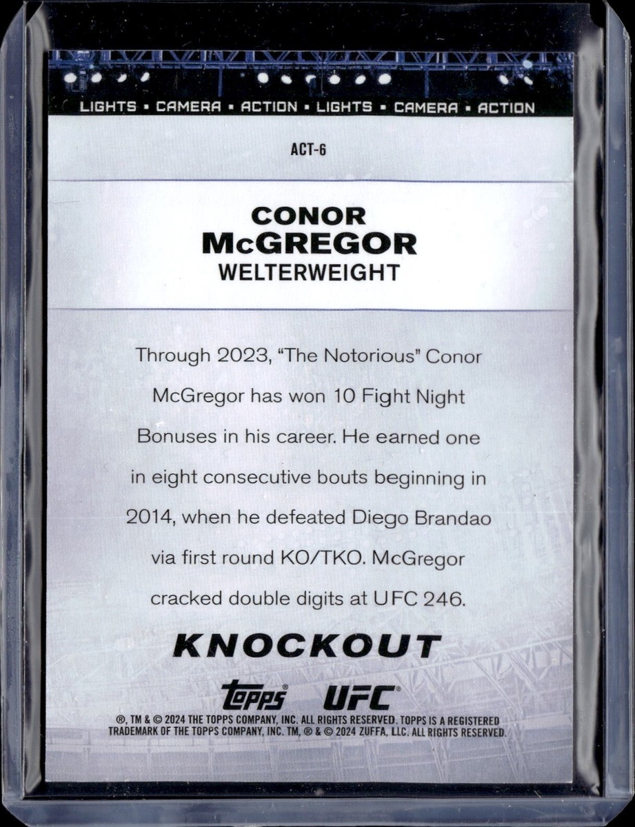 2024 Topps Knockout UFC #ACT-6 Conor McGregor Lights, Camera