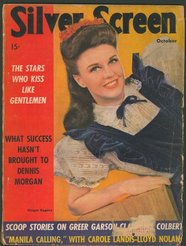 Silver Screen Magazine October 1942 ~ Ginger Rogers ~Greer Garson~ Lana Turner