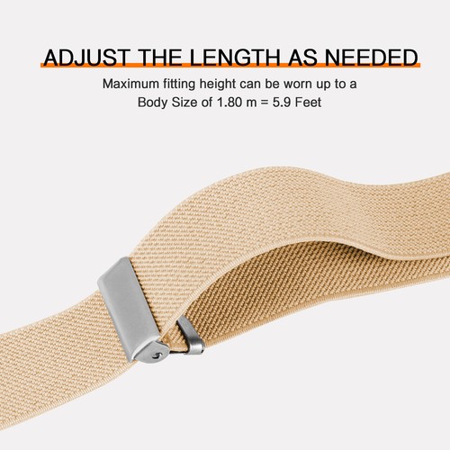25mm Men Women Heavy Duty Adjustable Trousers Braces Wide Elastic Y-back Clip On - Picture 7 of 66