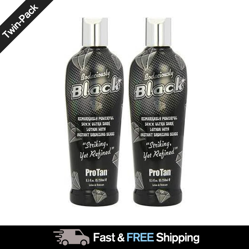 2 x Pro Tan BODACIOUSLY Black 250ml Dark TANNING Sonnenbank Creme Lotion BRONZER NEU