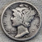 1927 S Mercury Dime VG/Fine : Low Mintage 4.8M (6K Left) - .9 Fine Silver Coin