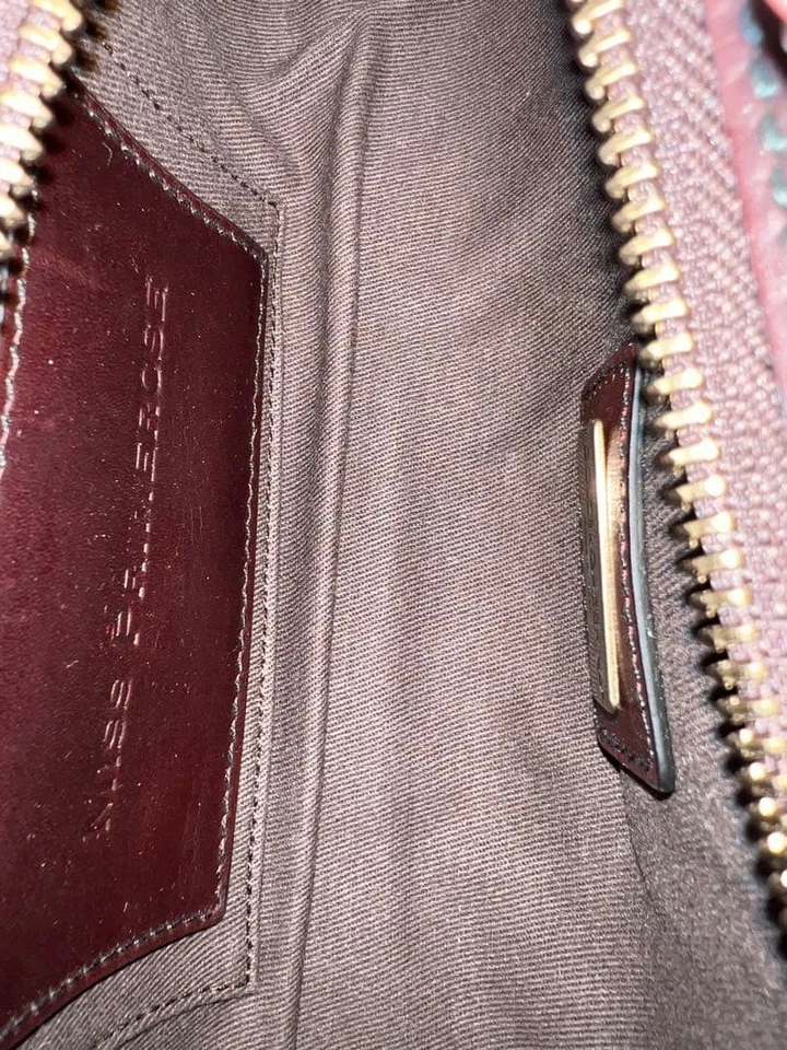 Bolso sin asas de cuero Dolce&Gabbana auténtico marrón para mujer Italia 127780 Foto 3 de 4