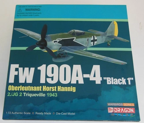 Dragon Wings Warbirds 50083 1:72 Fw190A-4 Black 1 Horst Hannig 1943 WWII NIB