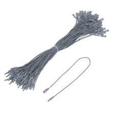 Cotton Hang Tag String Snap Lock Pins Dark Gray 7.8 Inch Pack of 100