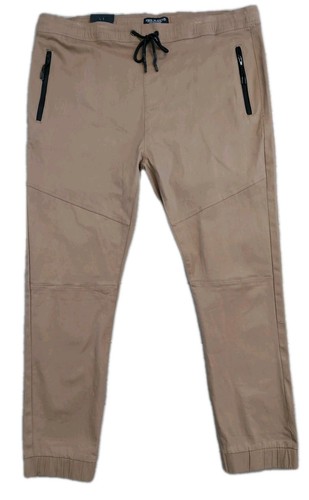 Free Planet Men's Bottoms Drawstring Cuffed Stretch Khaki Jogger Pants Sz 5X NWT